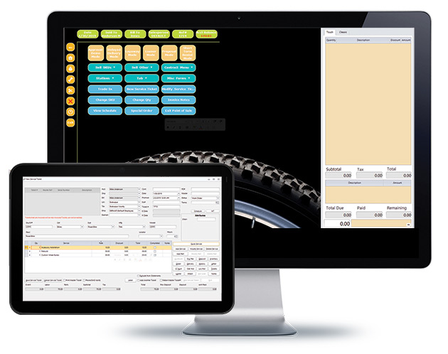 POS screen and bike service ticket